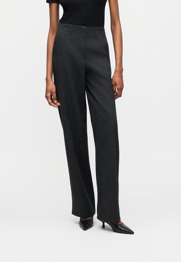 Vero Moda Tall VMBESTIE WIDE - Trousers - dark grey melange