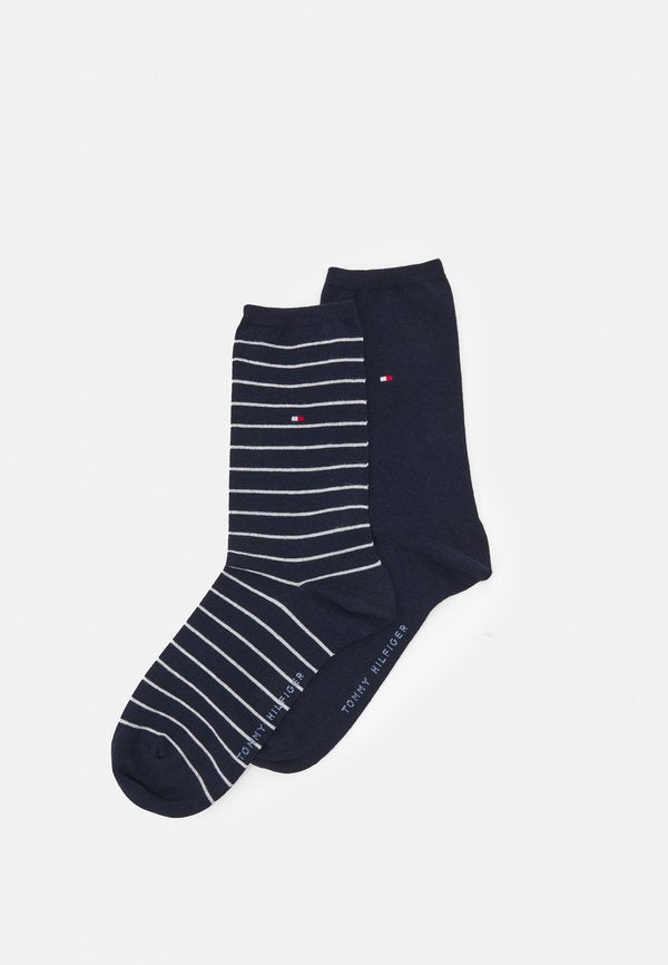 Tommy Hilfiger WOMEN SOCK SMALL STRIPE 2 PACK - Socks - midnight blue