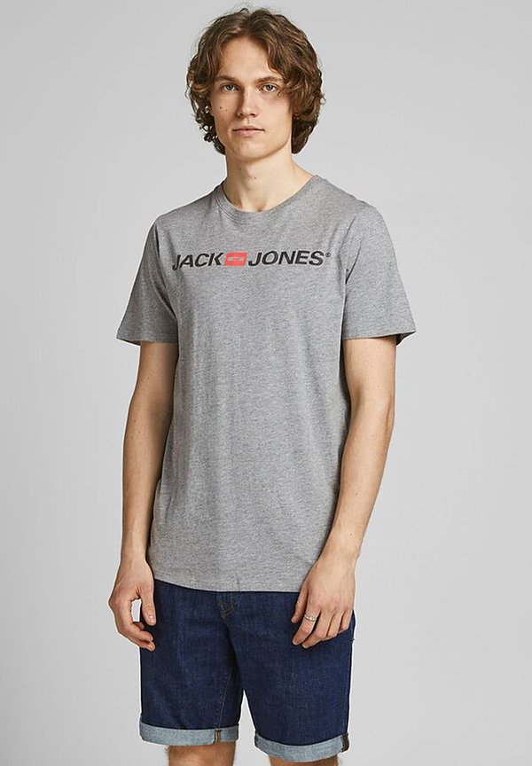 Jack & Jones ECORP LOGO KURZARM 2 PACK - Print T-shirt - grau