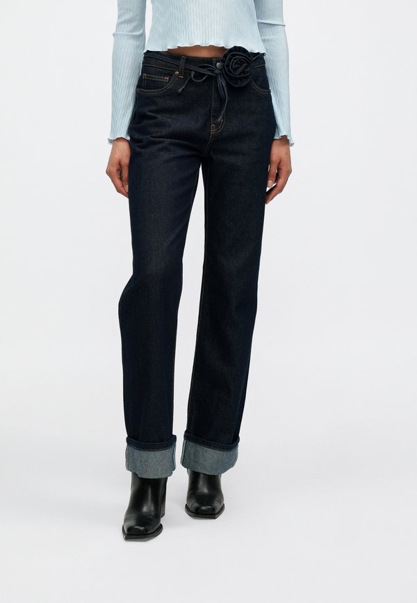 Vero Moda Straight fit VMALLISON Mid rise - Straight leg jeans - dark blue denim