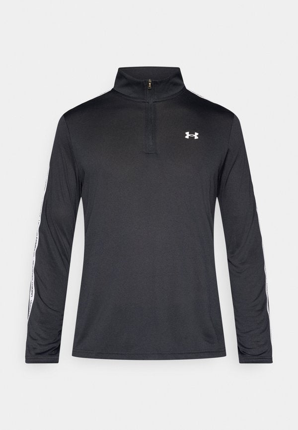 Under Armour TAPING 1/2 ZIP - Long sleeved top - black/white
