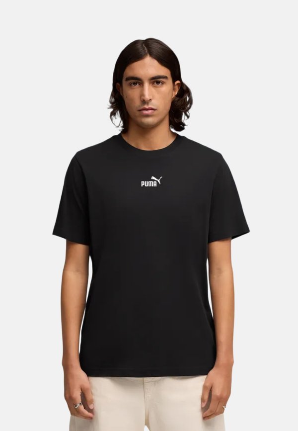 Puma ESS SMALL NO.1 LOGO CENTERED TEE 002 VAR - Basic T-shirt - screziato-mottled black