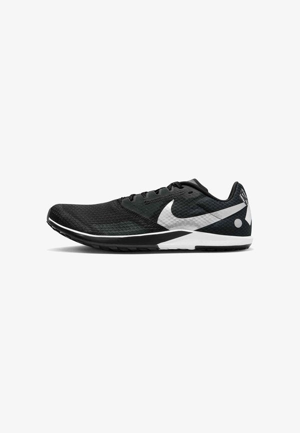 Nike Performance ROAD AND CROSS-COUNTRY RACING ZOOM RIVAL WAFFLE 6 - Trail running shoes - black/dark smoke grey/white metallic silver