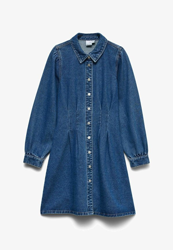 Vero Moda Denim VMMARGRIT Long - Denim dress - medium blue denim
