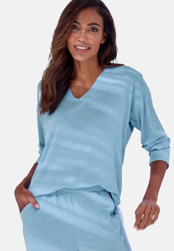 s.Oliver Pyjama top - hellblau meliert