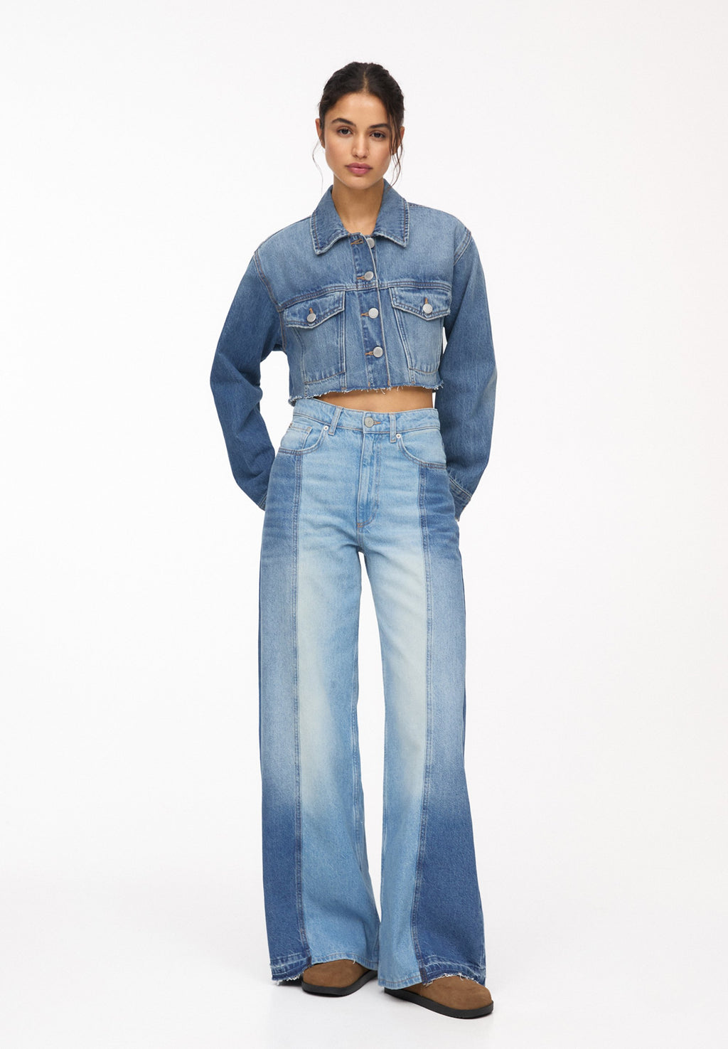 PULL&BEAR WIDE-LEG PATCHWORK