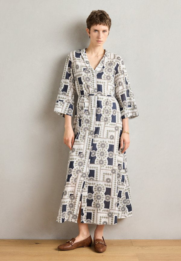 Marc O'Polo DRESS V NECK LONG SLEEVE PRINT