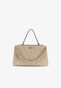 Guess MAXINE 2 COMP. SATCHEL - Handbag - light taupe