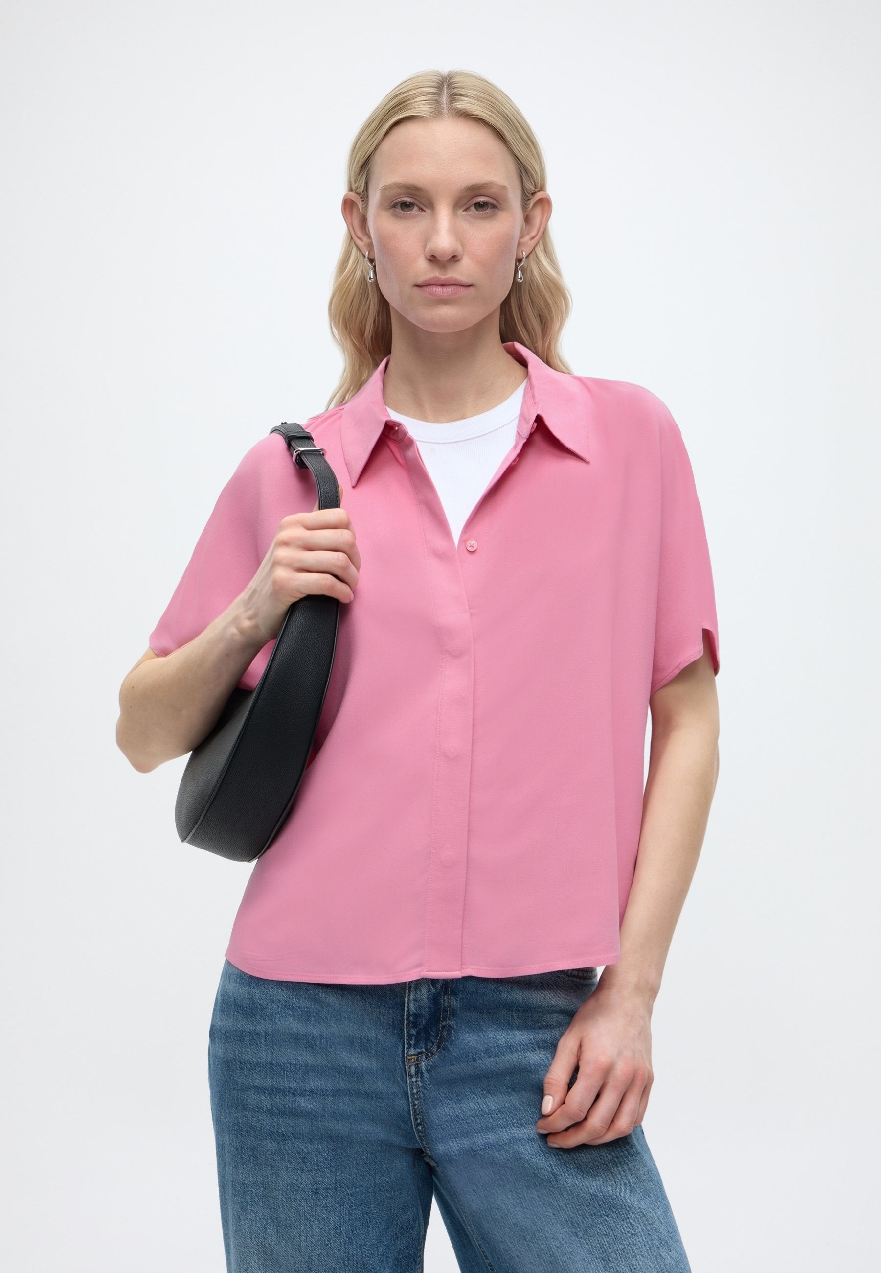 TOM TAILOR DENIM EASY SHORTSLEEVE VISCOSE BLOUSE