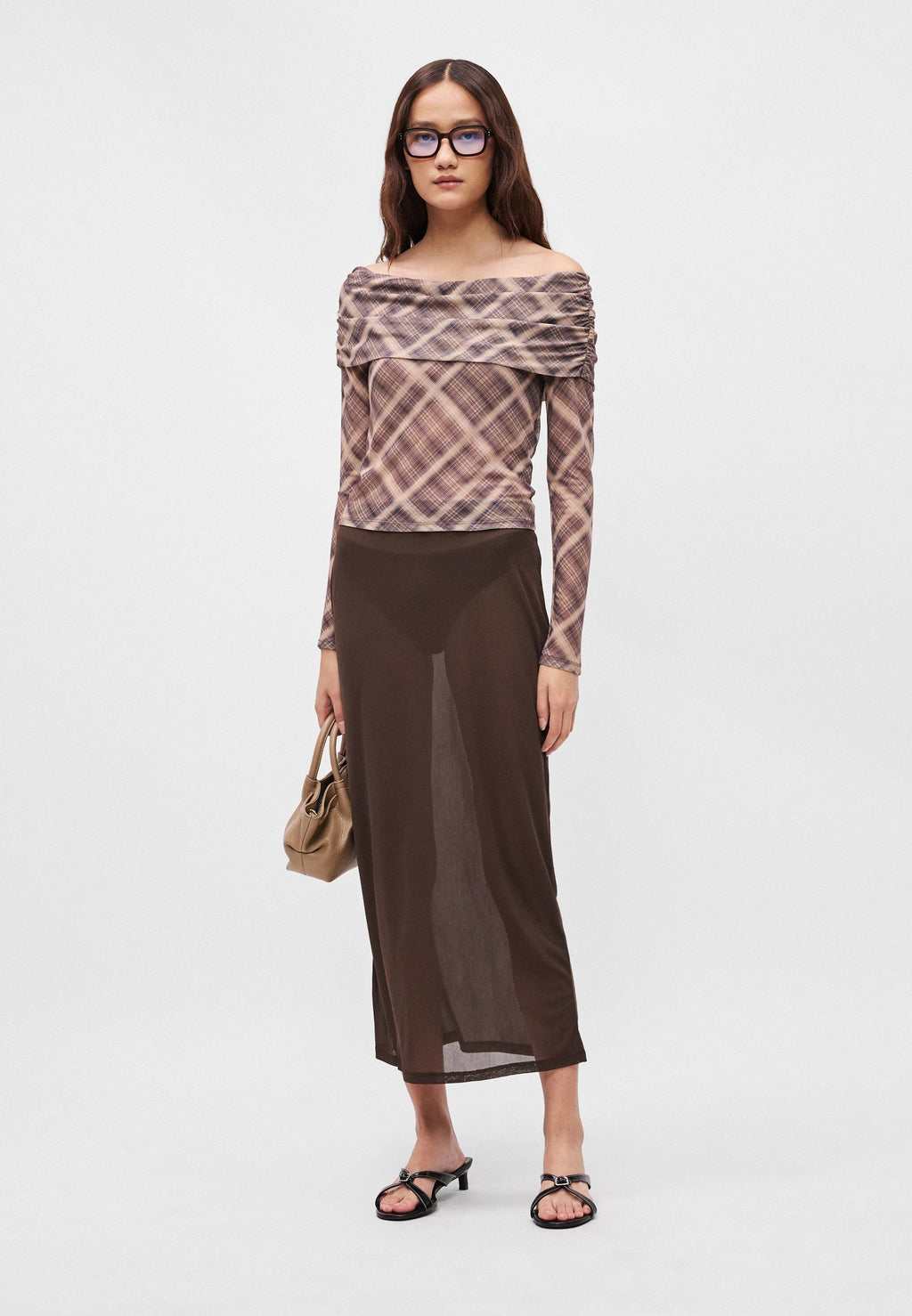 Gina Tricot SHEER MIDI SKIRT