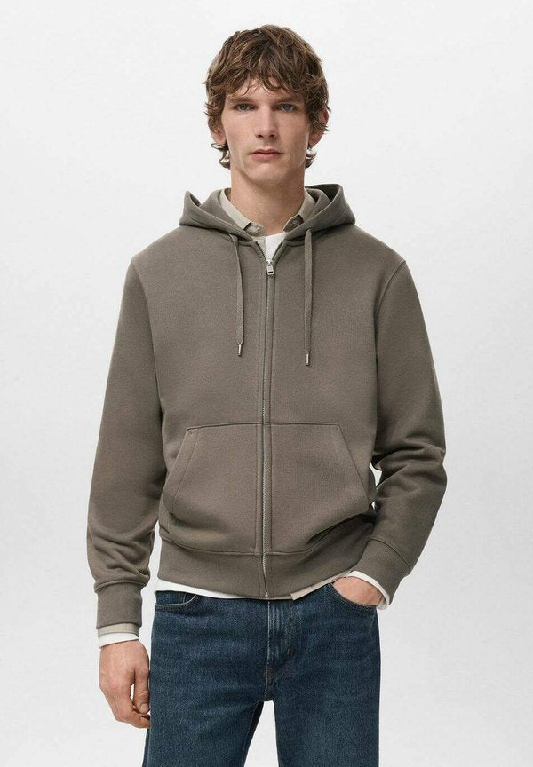 Mango Zip-up sweatshirt - brown