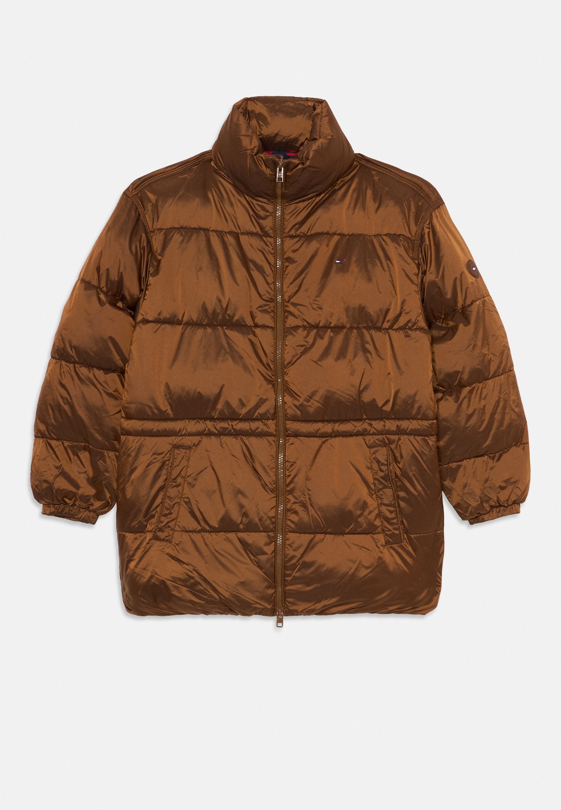 WAISTED SHINY MID PUFFER JACKET Media 1