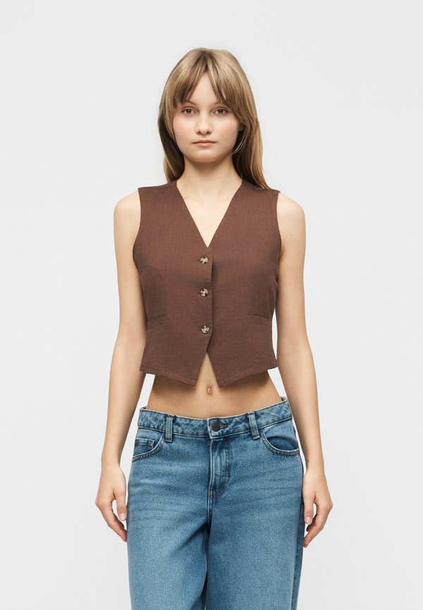 Vero Moda Waist VMCAIA - Waistcoat - chocolate martini