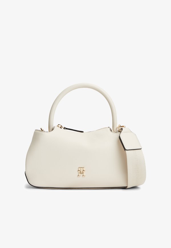 Tommy Hilfiger LOGOTAPE MINI SATCHEL - Handbag - soft cream