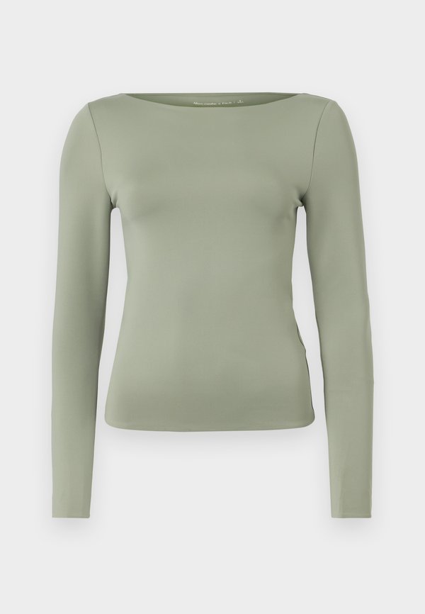 Abercrombie & Fitch Long-Sleeve Sculpt Matte Fabric Tuckable Slash Top