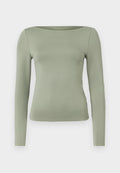 Abercrombie & Fitch Long-Sleeve Sculpt Matte Fabric Tuckable Slash Top