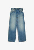 Bershka STRAIGHT WIDE HIGH WAIST- JEANS - Baggy Jeans - light blue