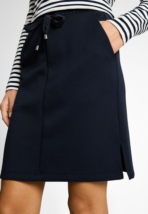 TOM TAILOR HIGH WAIST SCUBA  MIT GUMMIBUND - Pencil skirt - sky captain blue
