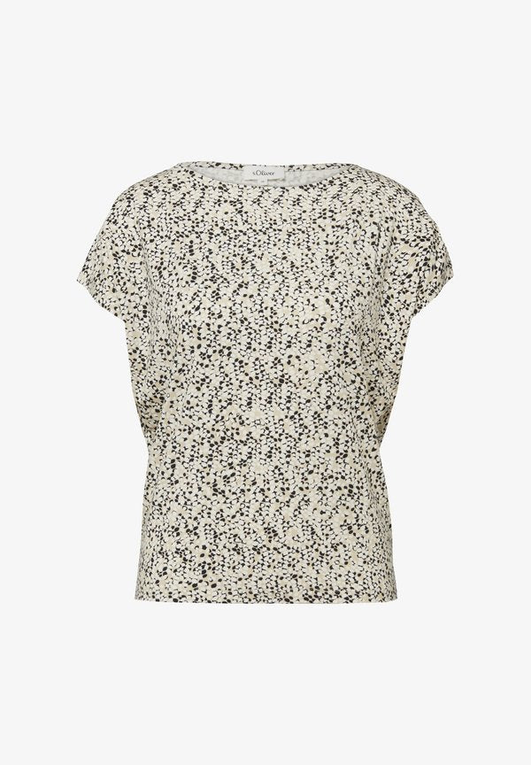 s.Oliver Print T-shirt - sandfarben