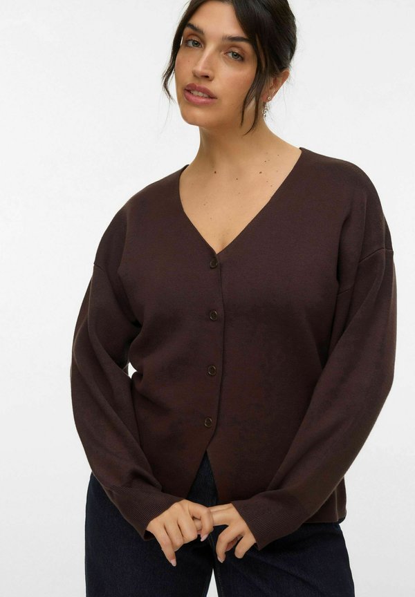 Vero Moda Curve VMCLUCCA Knit - Cardigan - chocolate torte