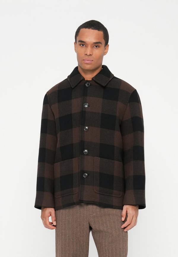 Tommy Hilfiger WOOL CHECK CHORE - Winter jacket - black/pure brown