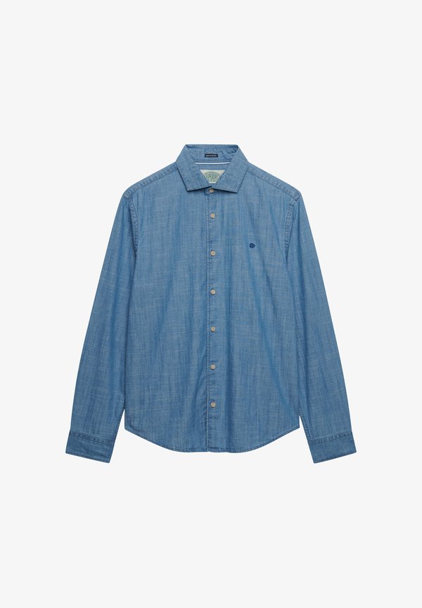 Superdry & Co SUPERDRY ESSENTIALS CHAMBRAY LONG SLEEVE SHIRT.. - Shirt - washed indigo