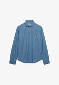 Superdry & Co SUPERDRY ESSENTIALS CHAMBRAY LONG SLEEVE SHIRT.. - Shirt - washed indigo