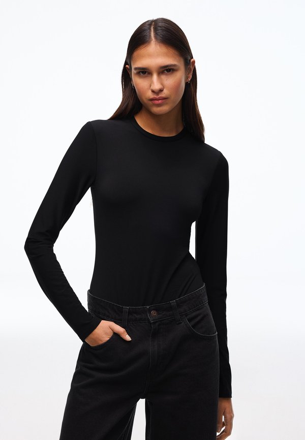 Bershka LONG-SLEEVED BODYSUIT - Long sleeved top - black