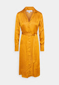 NU-IN BELTED LAPEL COLLAR MIDI DRESS
