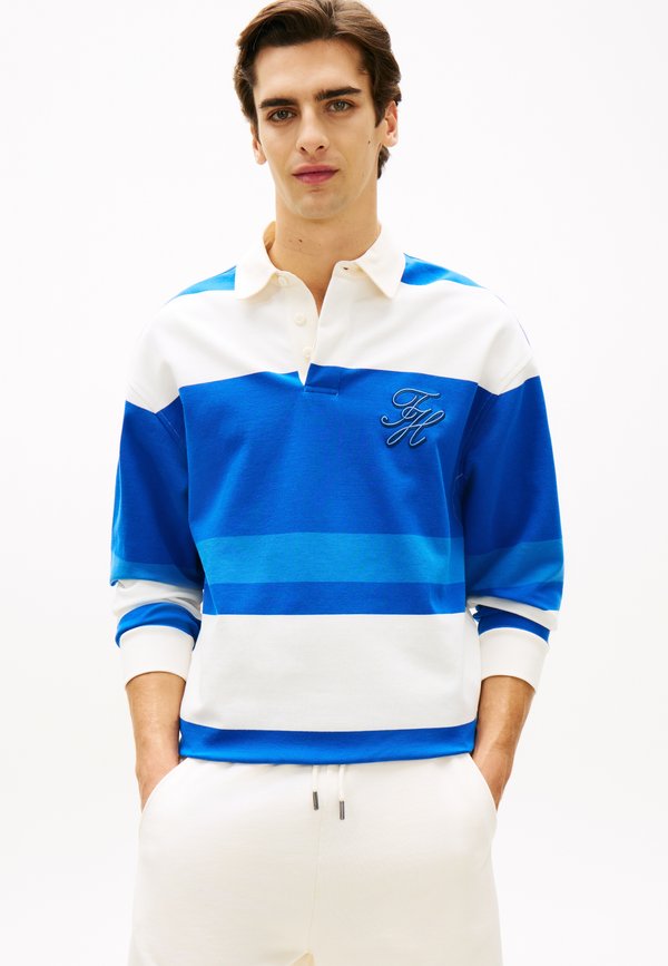 Tommy Hilfiger STRIPE RELAXED RUGBY SHIRT - Polo shirt - regal blue