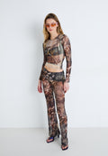 Jaded London LONG SLEEVE BORDER PRINT