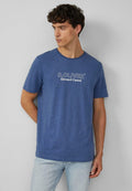 s.Oliver MELIERTES MIT ROLLKANTE  - Print T-shirt - blau