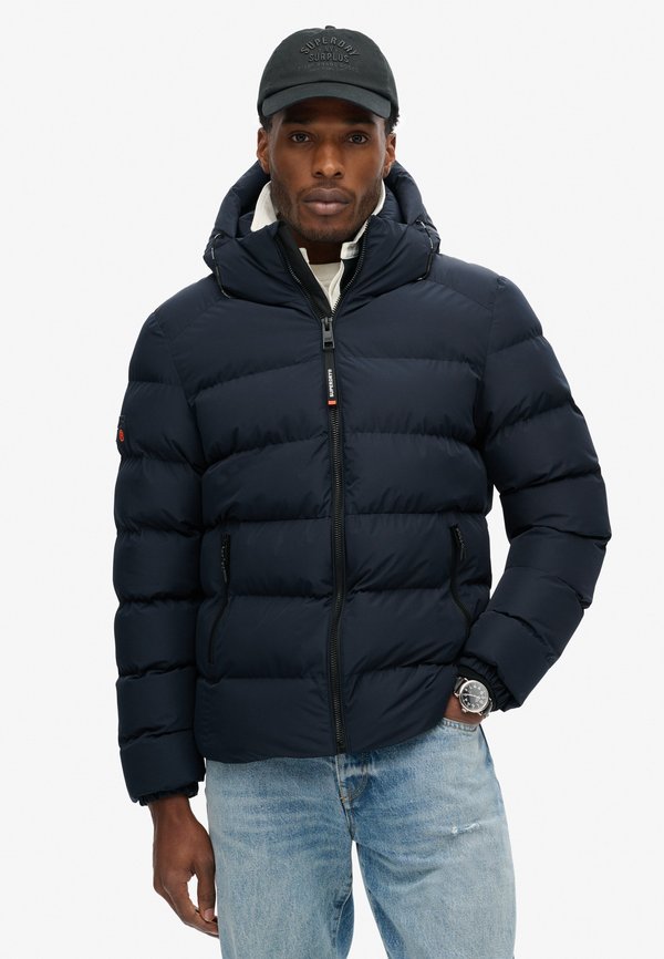 Superdry & Co HOODED SPORTS PUFFER  - Winter jacket - eclipse navy