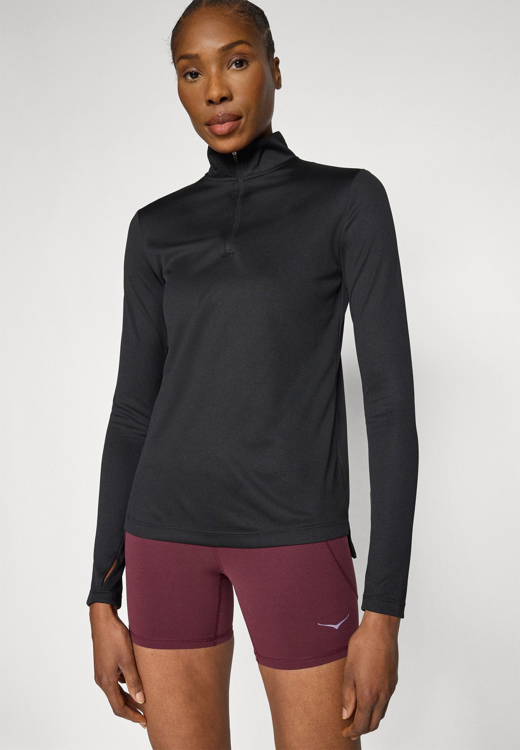 Even&Odd active LONG SLEEVE HIGH NECK TOP WITH 1/4 ZIP