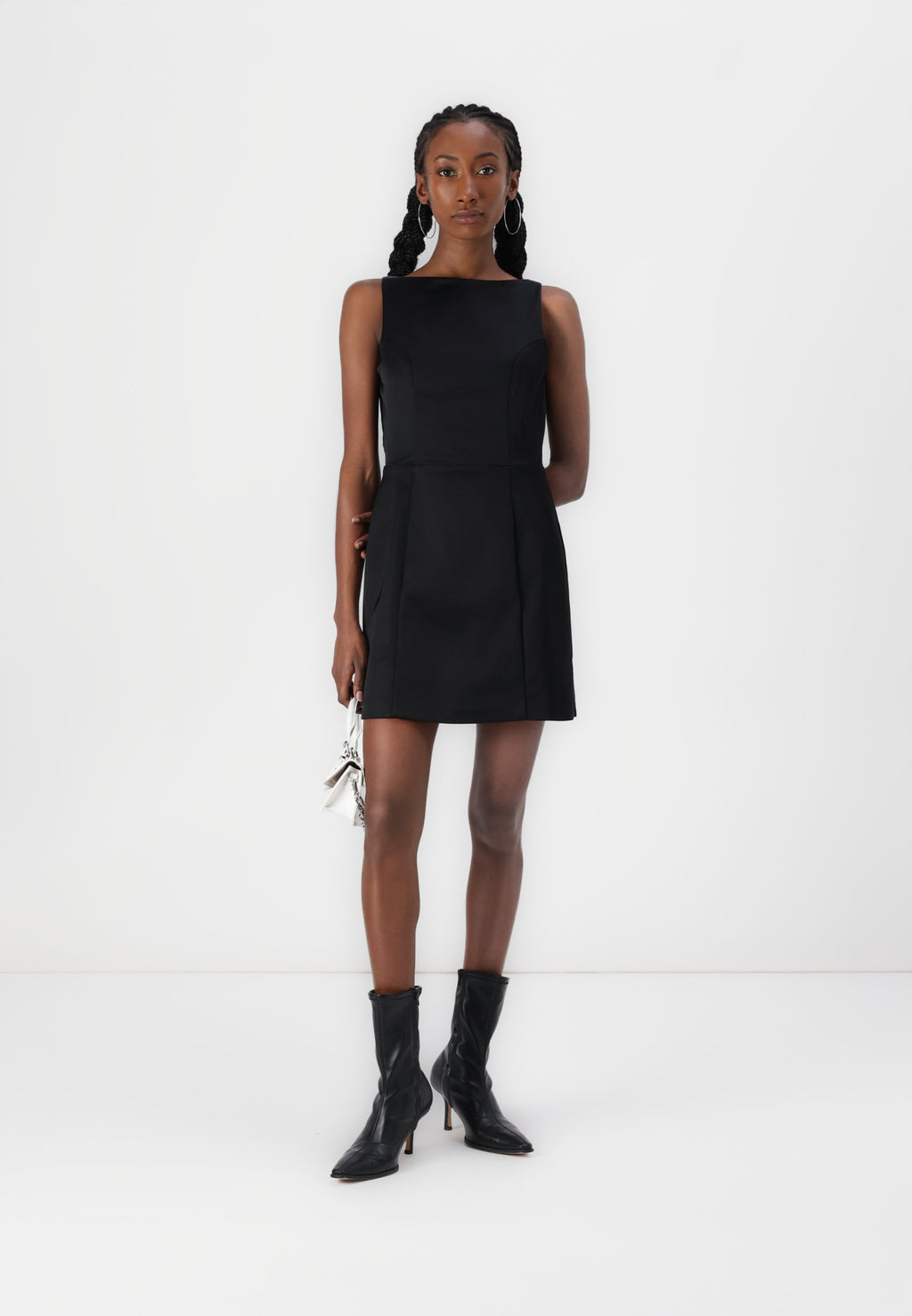 Abercrombie & Fitch High-Neck Satin Sculpt Mini Dress