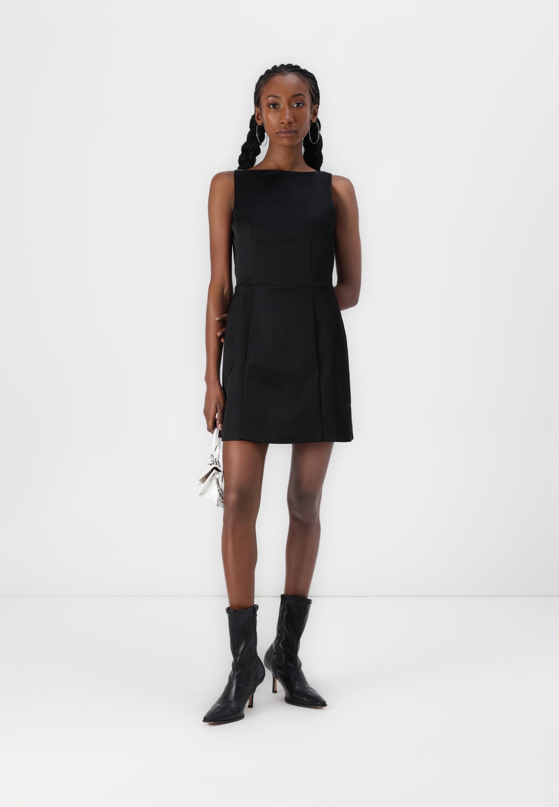 Abercrombie & Fitch High-Neck Satin Sculpt Mini Dress