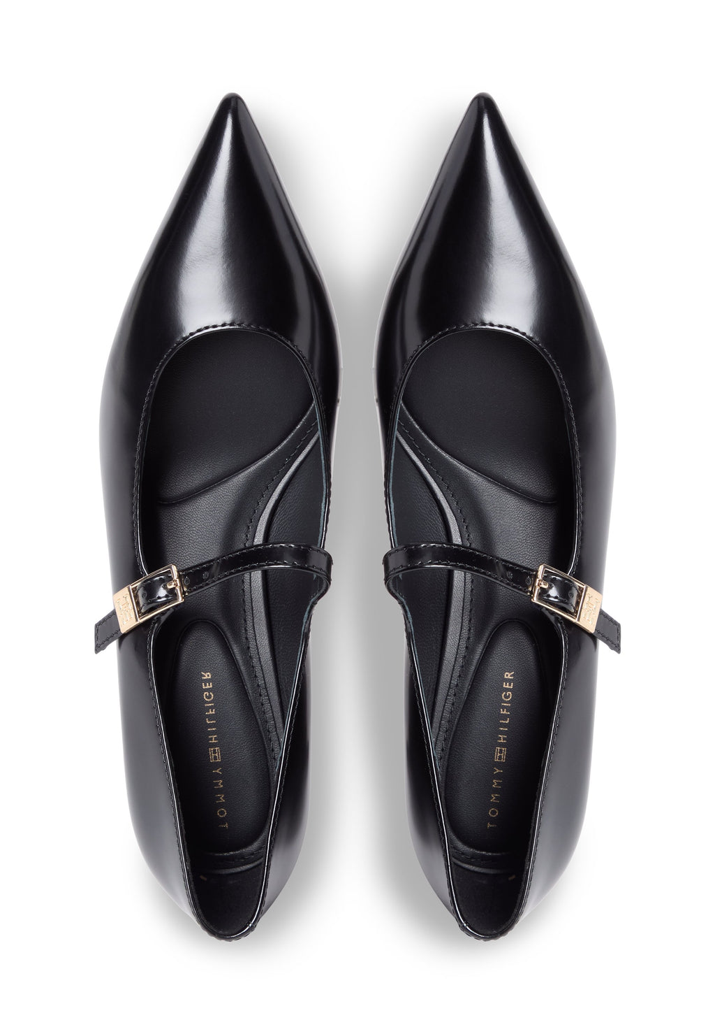 SHINY LEATHER BUCKLE POINTED TOE HEELS Media 4