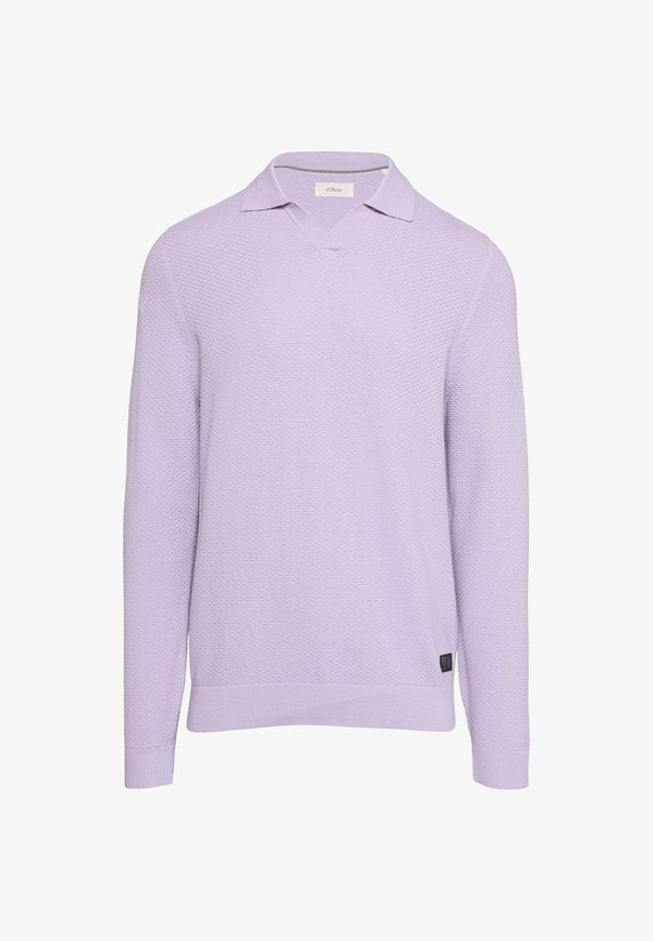 s.Oliver STRUKTURIERTER - Long sleeved top - lavendel
