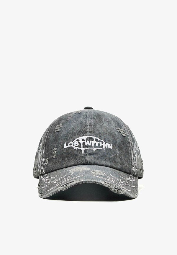 Bershka WASHED DESTROYS- CAP - Cap - black