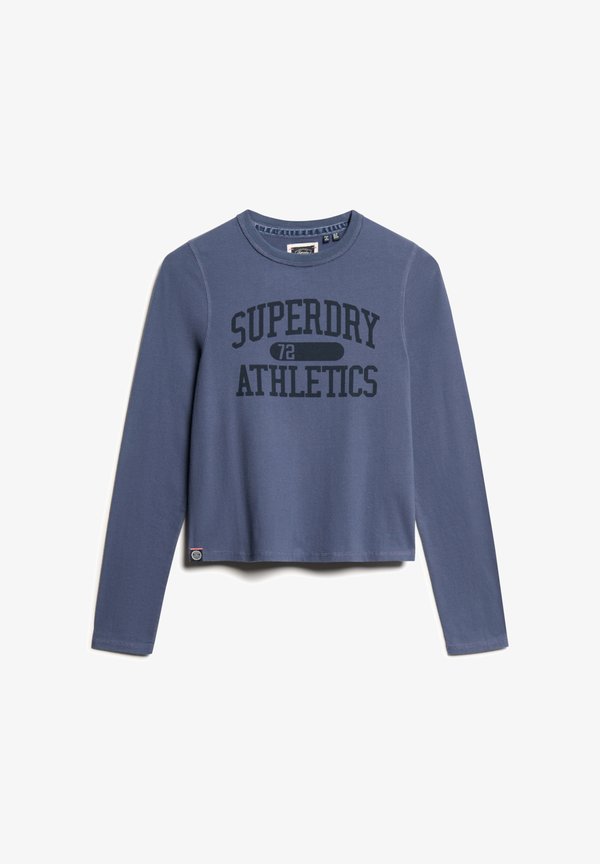 Superdry & Co ATHLETIC ESSENTIALS RINGER SLIM - Long sleeved top - mariner navy