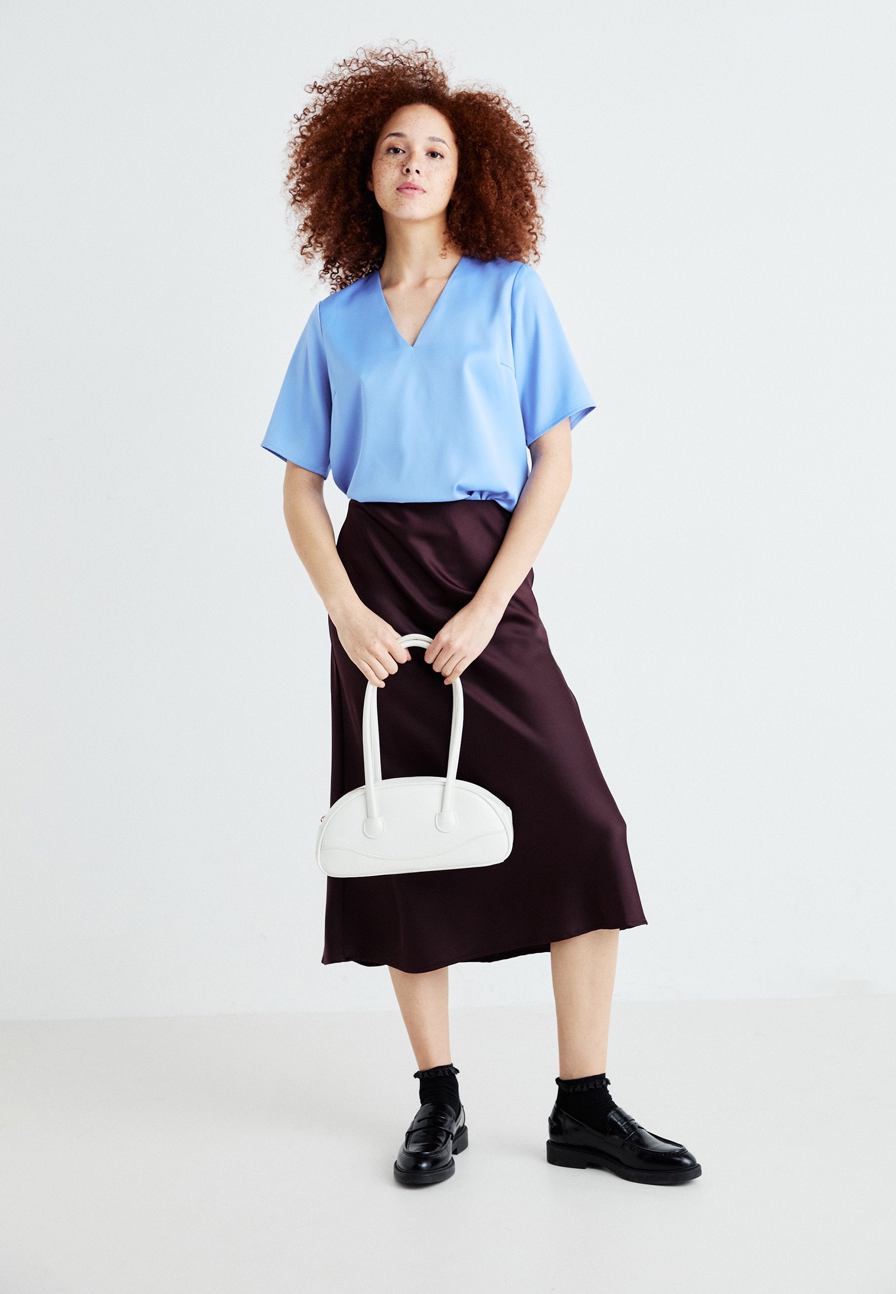 Selected V-neck short sleeved