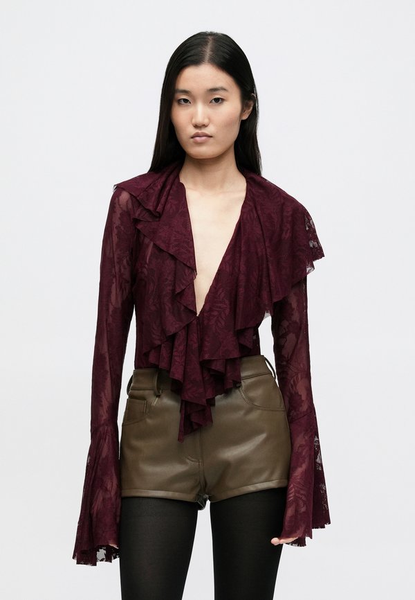Norma Kamali LONG SLEEVE RUFFLE