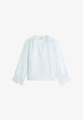 Tommy Hilfiger RELAXED FIT PURE LINEN V-NECK BLOUSE - Blouse - keepsake blue