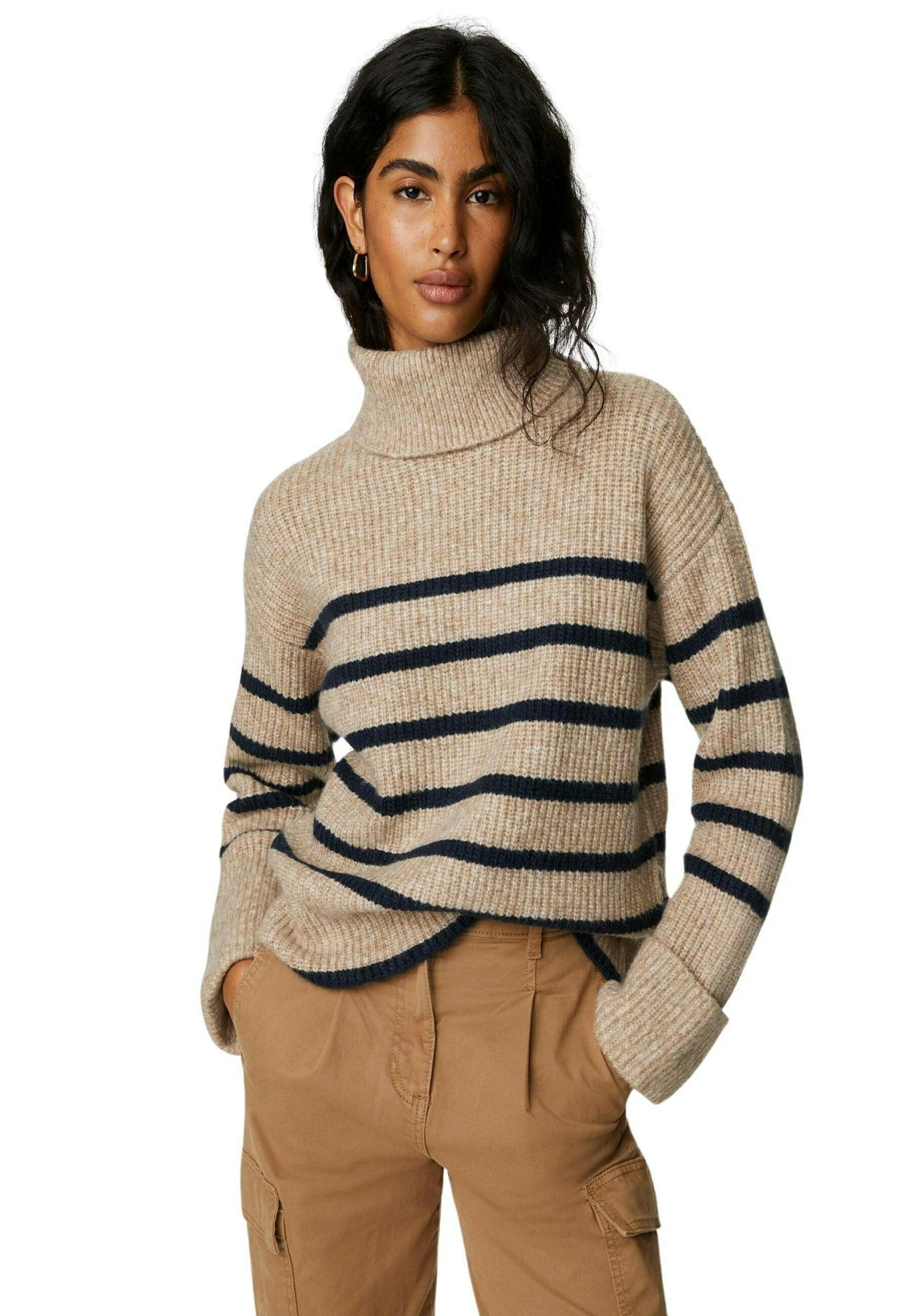 Marks & Spencer BLEND STRIPED ROLL NECK PULLOVER