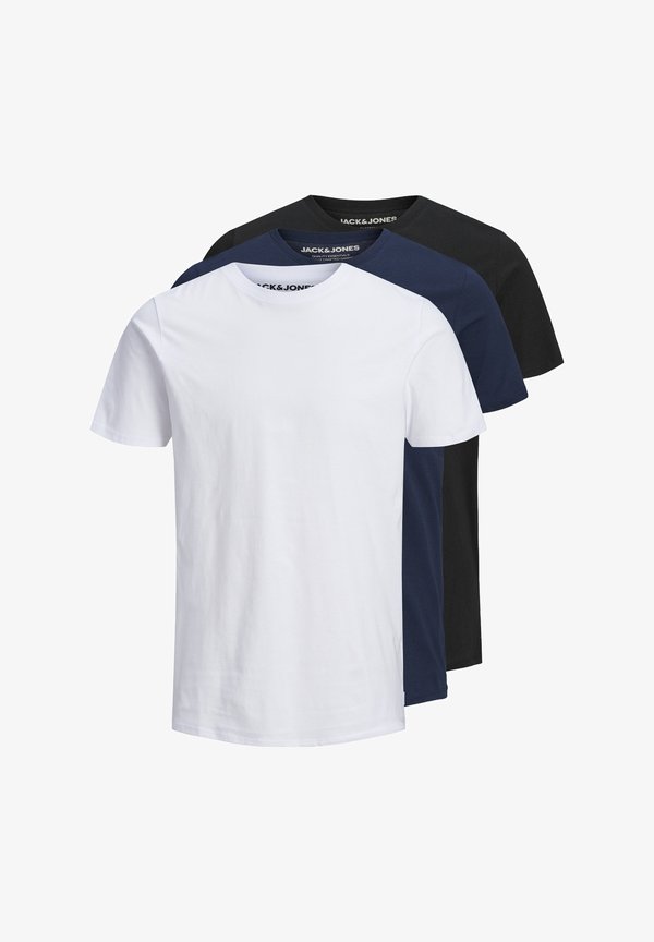 Jack & Jones JJE 3 PACK  - Basic T-shirt - black navy white