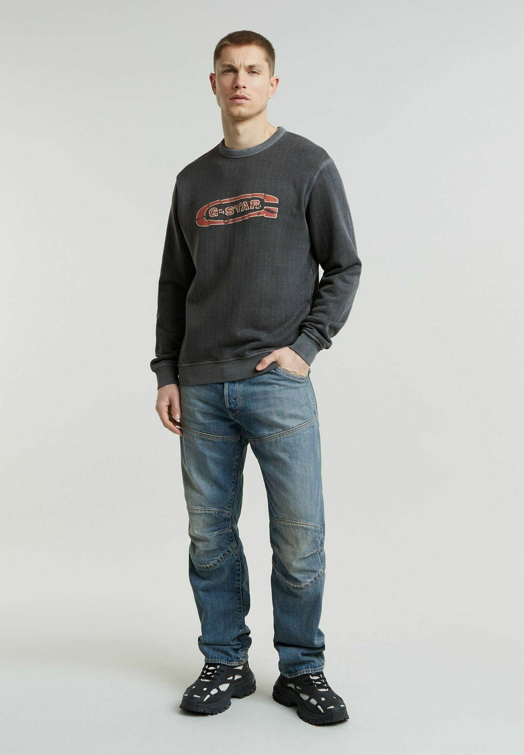 G-STAR DESTROYED G LOGO WASHED