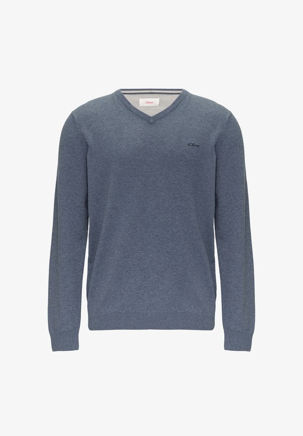 s.Oliver MIT LOGOSTICKERE - Jumper - blau