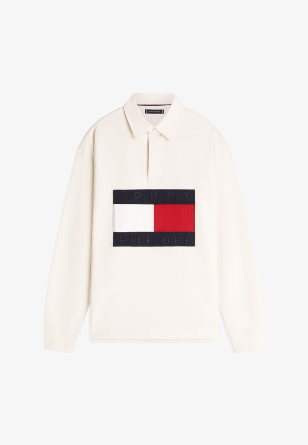 Tommy Hilfiger FLAG LOGO RELAXED RUGBY SHIRT - Sweatshirt - ivory petal