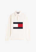 Tommy Hilfiger FLAG LOGO RELAXED RUGBY SHIRT - Sweatshirt - ivory petal