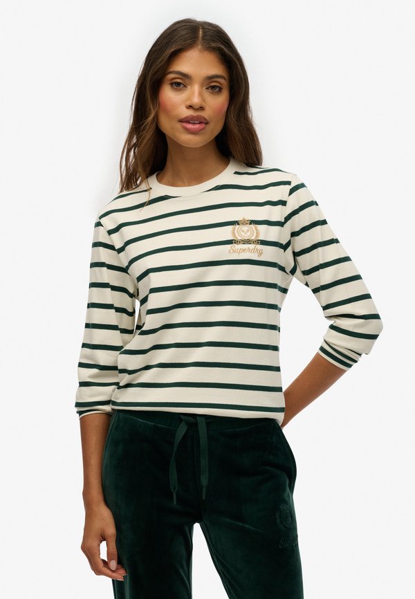 Superdry & Co COUNTRY CLUB LONG SLEEVE STRIPE - Long sleeved top - white stripe